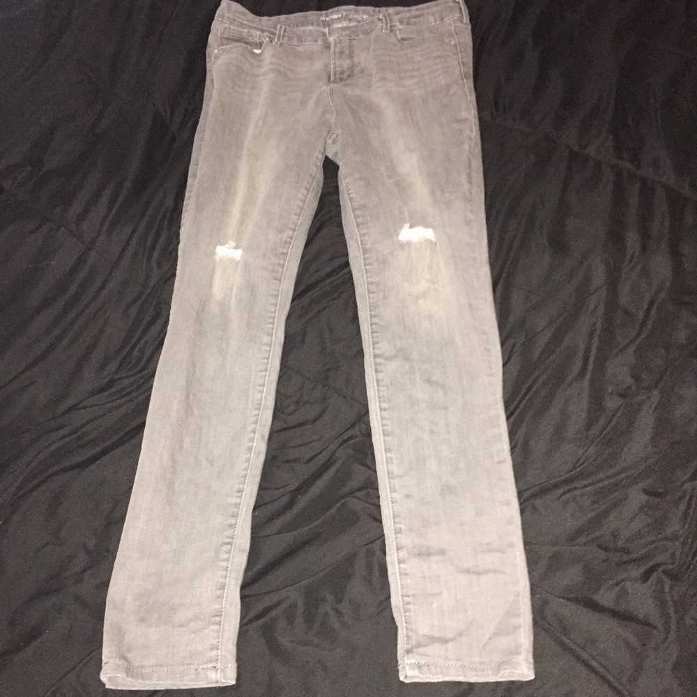 Old Navy Rockstar Low Rise Gray Jeans 16 Tall